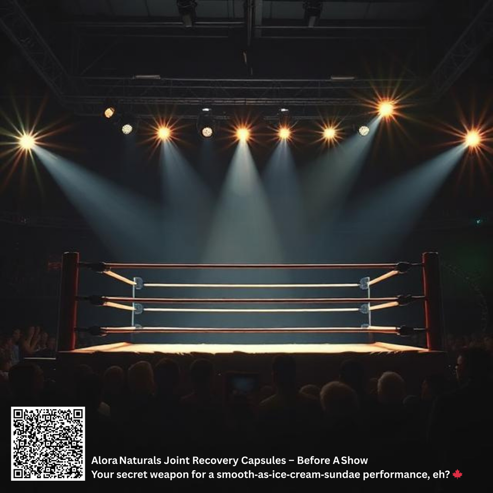 Alora Naturals Joint Recovery Capsules – Before a Show Your secret weapon for a smooth‑as‑ice‑cream‑sundae performance, eh? 🏆🇨🇦 Alora Naturals Joint Recovery Capsules 300 Capsules 🇨🇦🏆 #AloraNaturals #WrestlingLife #MMAFitnes #PainRelief #JointRecovery #CanadianSupplements #BuyCanadian #CartilageSupport #NaturalHealth #SportsRecovery #AthleteWellness #MadeInCanada #FightPain #StayStrong #HealthSupplement #GymEssentials